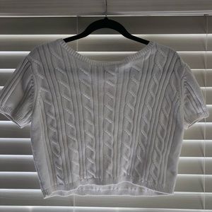White Knit T-Shirt